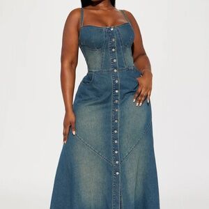 Fashion Nova Denim Maxi Dress
